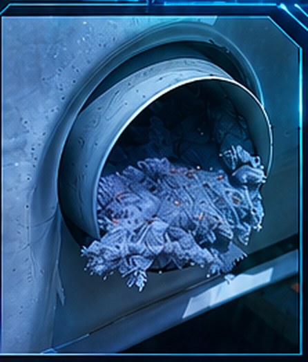 Sortie de ventilation obstruée par une accumulation de charpie